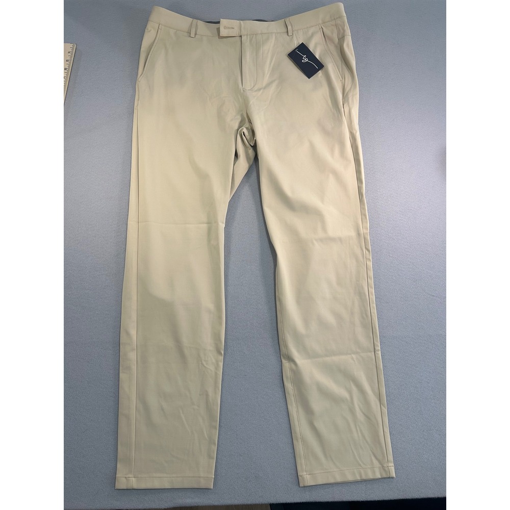 Boston Scott Golf Tech Pants‎ Mens 40 Khaki Performance Flat Front Stretcg $125